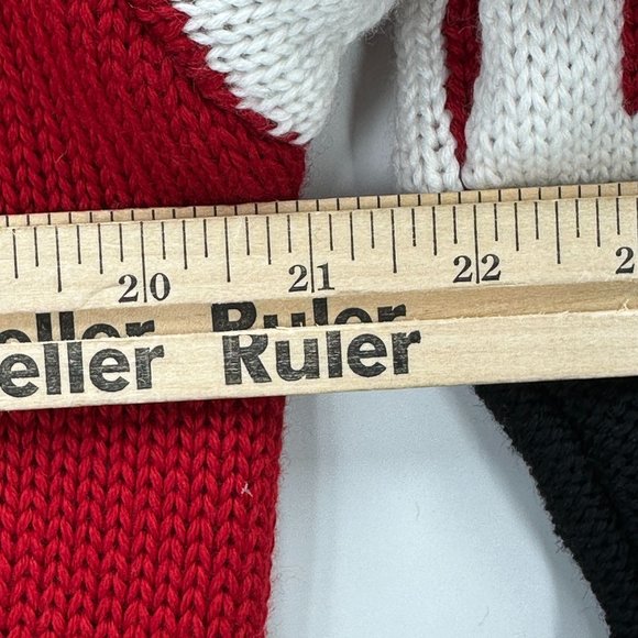 GCDS Sweater Mens Knit Oversized Mock Neck Logo Wool Blend Black Red White XS - Picture 6 of 13